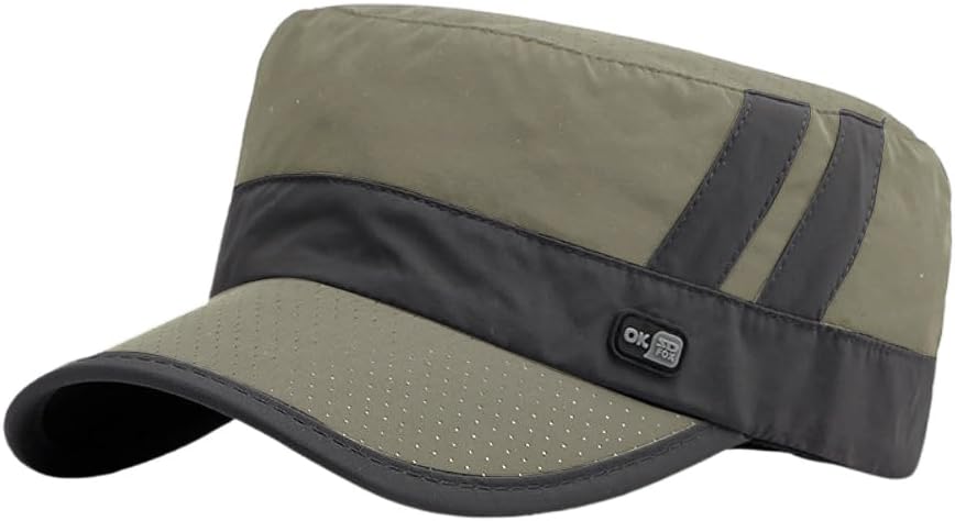 FASHIXD Mesh Military Hat for Men Summer Army Cap Quick Qry Short Bill Hat Cadet Caps