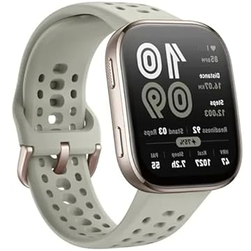 Relógio Quadrado BIP 6 Dourado Smart-watch, Smart-band BIP 6 (GLOBAL) DORADO VERDE STONE, BIP 6 Gps Integrado, Relogio Inteligente Compatível com Alexa, Tela Amo-led 1,97