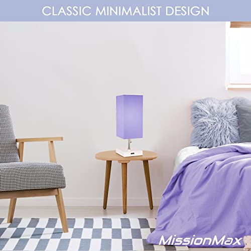 Missionmax Modern Lilac Small Table Lamp W Usb Quick Charging Port, Great For Led Bedside, Desk, Bedroom, And Nightstand Lamps Or Other Table Lights #TOP4