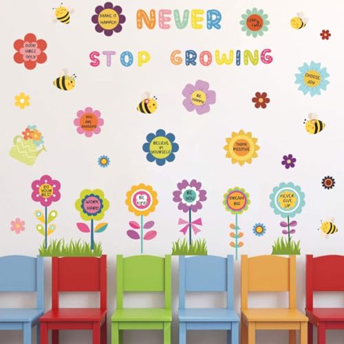 Vinyle mural Never Stop Growing autocollants repositionnables et lavables