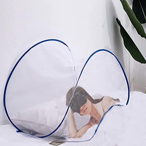 Hopbucan White Antimosquito Cover Mesh Cloth Antimosquito Cover Foldable Pop-Up Travel Mosquito Net for Bed Free Installation-Medium Size - Image 4