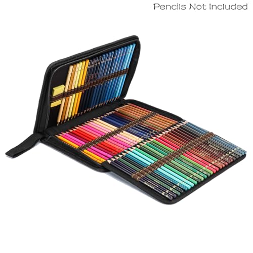 Image of YOUNGCOL 72 Slots Colored Pencil Case Pencil Holder Color pencil organizer Storage (Black)