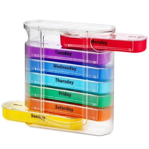 Image of MEDca Weekly Pill Organizer, Four Times-a-Day, 1 Dispenser with Stackable AM /PM Compartments