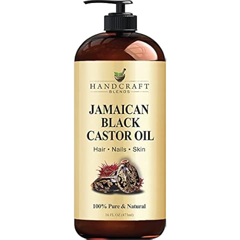 Handcraft Jamaican Black Castor Oil for Hair Growth, Eyelashes and Eyebrows - 100% Pure and Natural Carrier Oil & Body Oil - Use As Aromatherapy Carrier Oil, Moisturizing Massage Oil - 16 fl. Oz Cover