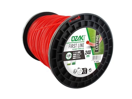OZAKI - Bobine Fil Nylon Carré - Longueur 240m - Ø 3,00mm - Matières Vierges - Haute Durabilité - Excellente Tenue À L'Œillet
