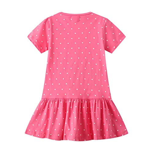 HOMAGIC2WE Toddler Girls Dress Kids Short Sleeve Casual Cotton Basic Tunic Shirt Playwear Dresses2