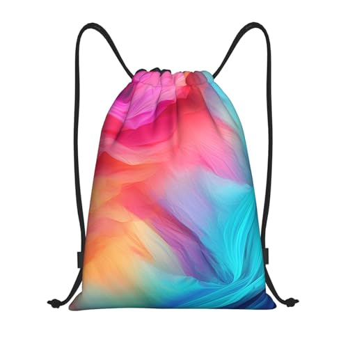 Drawstring Bag Lightweight Small Gym Bag for Women Colorful Background Textures Soccer Backpack for Sports Travel