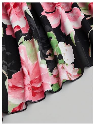 Image of WDIRARA Women's Plus Size Floral Print Ruffle Off The Shoulder Dress Boho Short Sleeve A Line Flowy Dresses