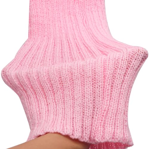 Image of FZBNSRKO Women Girls 80s Knit Leg Warmers Ribbed Long Leg Warmers for Party Sports Accessories