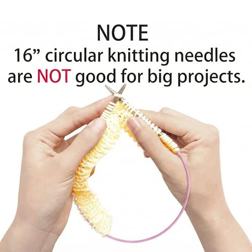 Image of cuteDIY Size 9 Circular Knitting Needles 16 Inch Set Round Metal Kit (Etched US&mm, Color-Coded Cable, Smooth Join)