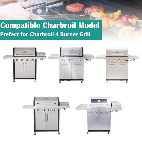 EasiBBQ Cast Iron Grill Grates and Stainless Steel Emitter Plates for Charbroil Commercial Infrared 3 Burner 463242715, 463242716, 463276016, 466242715, 466242815, 463257520 Gas Grills