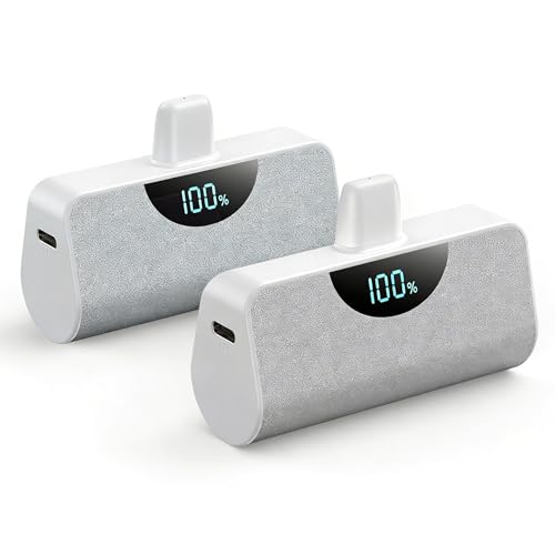 Mini Portable Charger 5200mAh 2-Pack, Ultra-Compact PD Power Bank