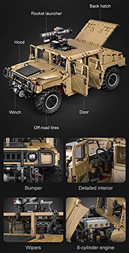 WANCHENG CADA C61036w Technik Geländewagen Bausatz, 3935 Teile Technic Humvee Off-Roader Fernbedienung Modell, mit 5… – Bild 4