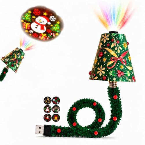 Plug and Play HD Christmas Tree Projector, USB Powered Night Light，Green | 360° Adjustable Projection, 6 Festive Patterns, USB Powered Design, Room Accent for Bedrooms, Windows, Ceilings, Parties - image 1