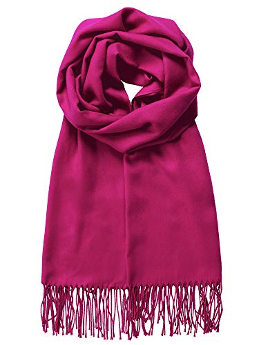MBJ Shawls and Wraps Elegant Cashmere Scarfs for Women Stylish Warm Blanket Solid Winter Scarves ONESIZE MAGENTA