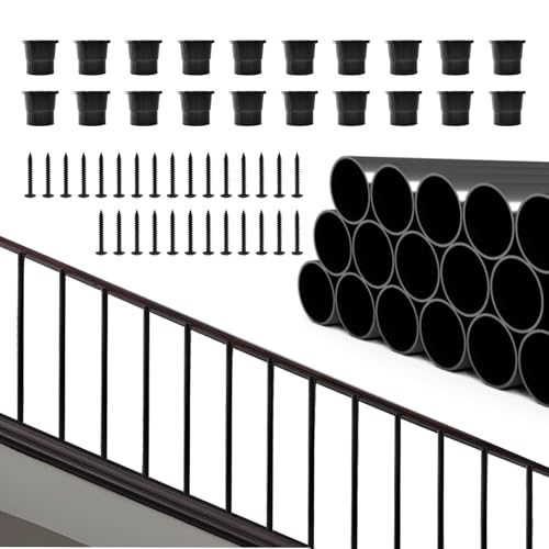 Balustres de terrasse alu 66cm broches garde-corps métal noir escalier balustrade porche