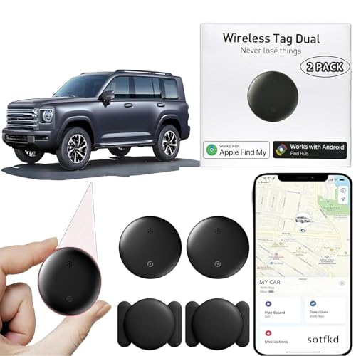 2 Pack No Subscription GPS Tracker for Vehicles,Car Tracker Device Hidden,Tracker Device for Vehicles (Android and iOS Compatible) | Magnetic Shell | Waterproof |Works with Google and Apple Find My