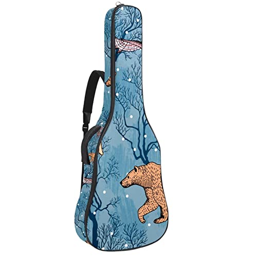 Étui guitare acoustique imperméable jaune à motif et organiseur