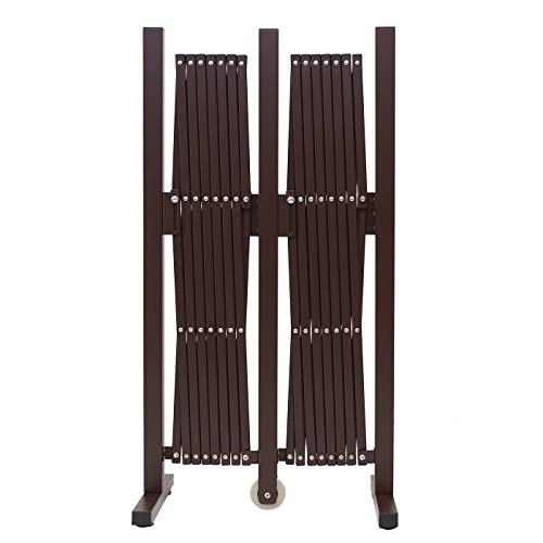 Absperrgitter HWC-B34, Zaun Schutzgitter Scherengitter Trenngitter, Alu ausziehbar braun - Höhe 103cm, Breite 52-400cm
