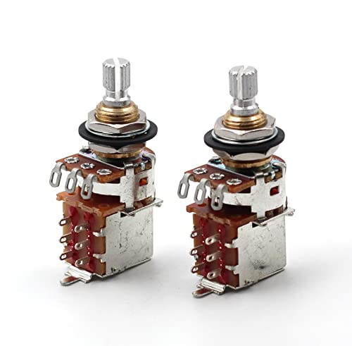 500k Pots for Guitars, Push Pull Guitar Pots, Bourns Potentiometer, Short Split Shaft, Audio taper...