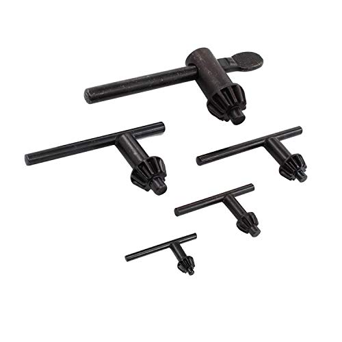 iduoduo High-Carbon Steel Drill Chuck Wrench, 5pcs Drill Chuck Keys Kit, Drill Press Replacement Electric Drill Clamping Tool