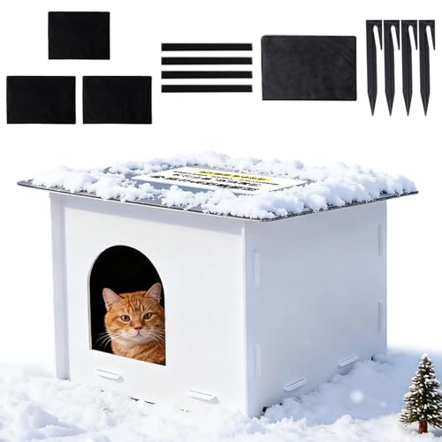 Niche pour chat d'extérieur résistante aux intempéries cabane chaude et étanche