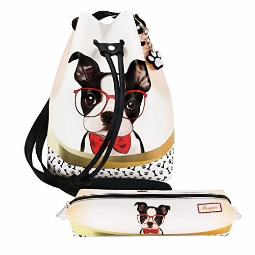 Kit Infantil Bolsa e Estojo, Cachorrinho com Óculos - Magicc Bolsas KI-053