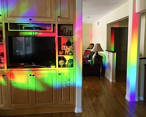 Rainbow Symphony- Rainbow Suncatcher Window Film, Ambrosia Patterned Window Clings, 24" X 36" Panel, Made in USA