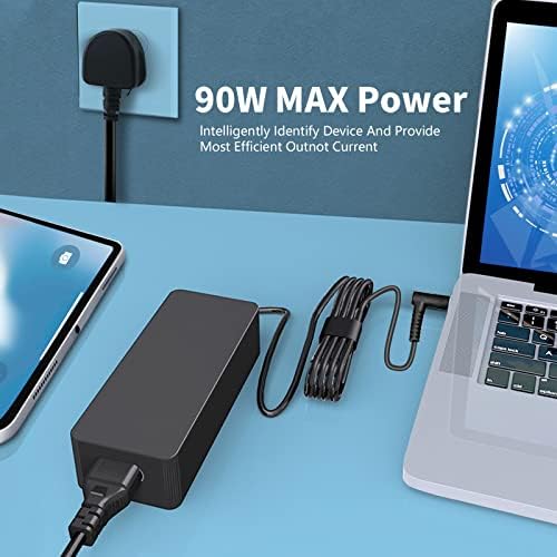 90W Laptop Charger for HP EliteBook ProBook G7 G6 G5 G4 G3 Series 430 440 450 455 470 640 645 655 755 745 735 HP 350-G2 G4 G5 250-G6 250-G7 G6-725 HP Pavilion, HP Envy, HP Spectre x360 Adapter Charger