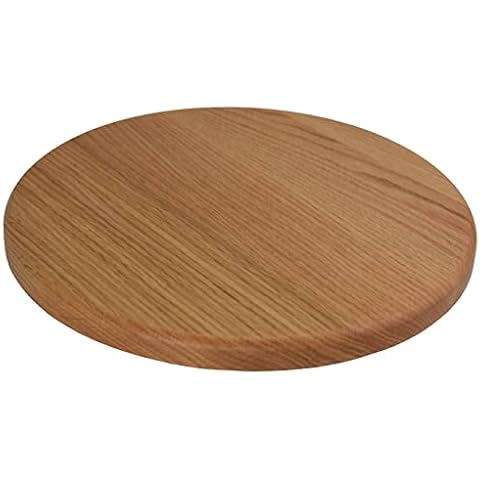 Lazy Susan Wooden 12 inch Solid Oak Tabletop, Non-Skid Pantry Kitchen Turntable, Use for Spices, Medications, Cheese Board, Cabinet Organizer Rotates Smoothly (Natural Oak) Cover