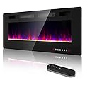 Electric Fireplace-50'' Wall Fireplace for Living Room-Fireplace Heater Insert Wall Mounted with Remote Control,Timer,12 Flame Colors,750/150W,Ultra Thin