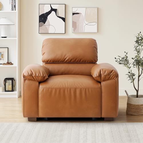 Sillón Plegable Marrón de Cuero Sintético