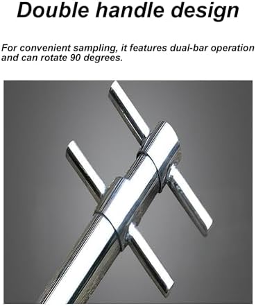 304 Stainless Steel Layered Sampler Tube, 2.5cm Dia, 50cm Length, Multi-Size Powder/Grain Sampling for Cement, Fly Ash, Drugs, Grains - Double T-Handle