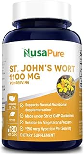 NusaPure St. John's Wort 1100 mg per Serving. 180 Veggie Capsules (Vegetarian,Non-GMO & Gluten-Free) 1950 mcg Hypericin per Serving