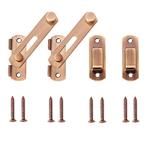 2 Pack Large Stainless Steel Gate Latches, Door Holder Flip Latch Safety Door Bolt Latch Lock (Bronze)