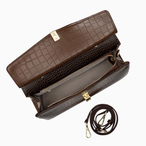Bolso tote mediano con diseño de cuero vegano elegante miniatura 6