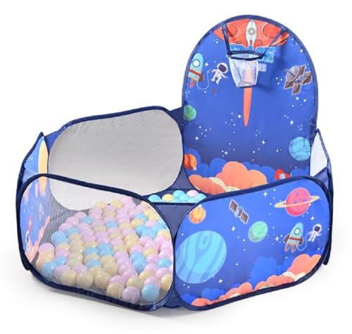 Image of BabyGo Space Basketball Ball Pool for Kids Play Tent House for 2+ Year Old Girls and Boys (Balls Not Included)