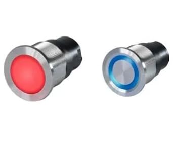 3-101-404, Pushbutton Switches 22mm Metal Ring ILUM MULTICOLR STANLS STL