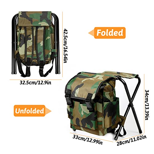 Camping Stool, Portable Folding Stool, Big Capacity Collapsible Lightweight BBQ Fishing Chair with Picnic Bag, Seat for Outdoor, Hiking, Travel, Beach
