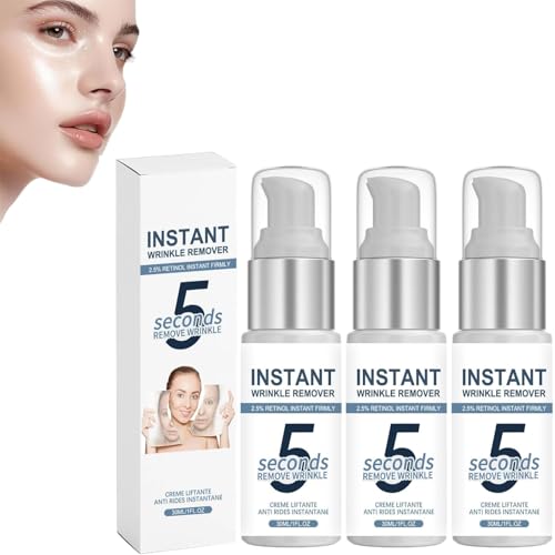 Crema hidratante antiarrugas con retinol, crema facial antiarrugas con retinol, crema reafirmante instantánea, cuidado de la piel 24 horas, tratamiento facial reafirmante para contorno de ojos (3PCS)
