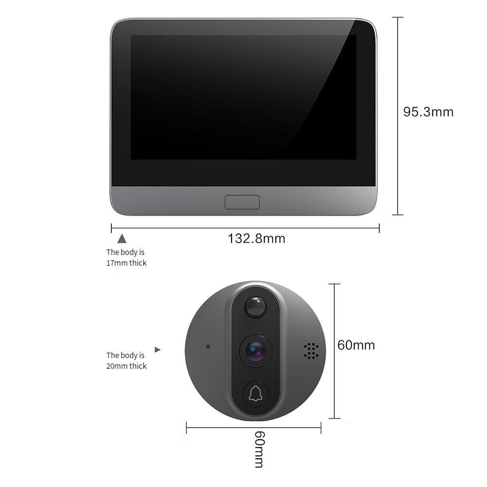 3MP Smart Life Tuya 1080P WiFi puerta campana ojo mirilla 5000mAh batería PIR detector de movimiento IR visor digital