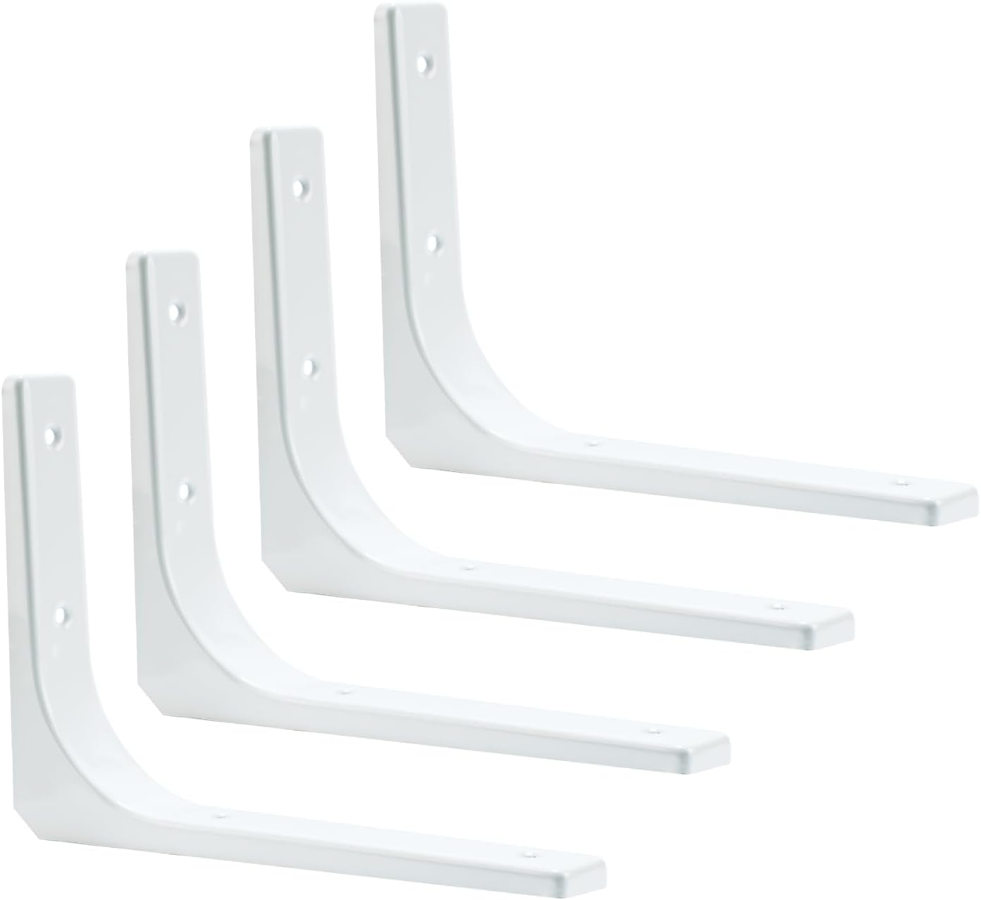 Pack of 4 Shelf Brackets, Heavy Duty Angle Shelf Brackets, 90 Degree Metal Shelf Brackets, L-Shaped Shelf Angle Shelf Bracket, Furniture Corner Shelf for Kitchen, Bedroom (White, 200 x 150 mm)
