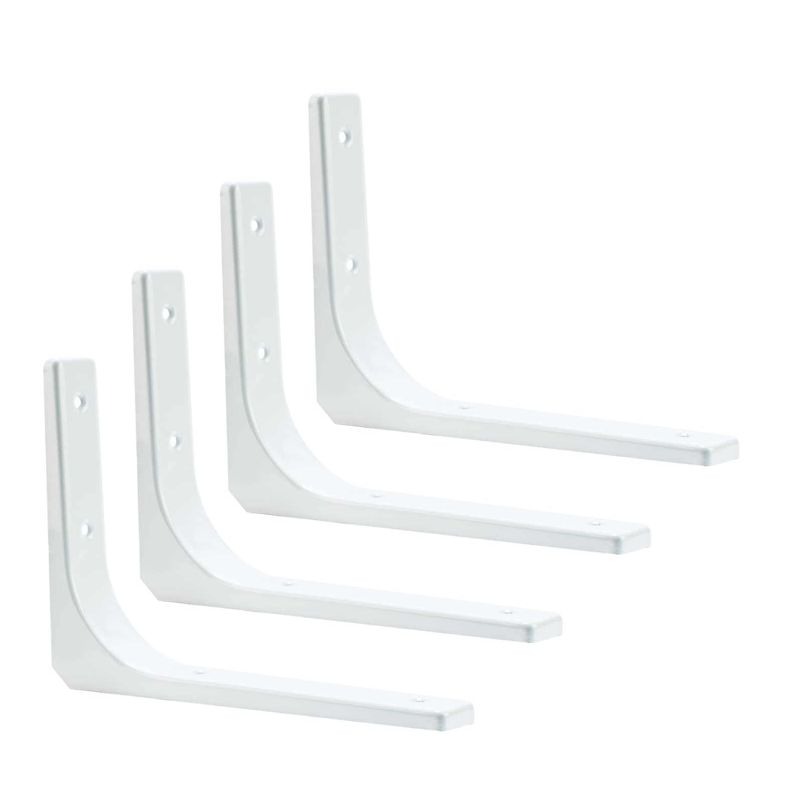 4 Pcs Floating Shelf BracketsMetal Wall Brackets for Shelves, Shelving Brackets, 90 Degree Right Angle Shelf Support Bracket Corner Braces Wall Mounted for Home Kitchen Bedroom(White, 200x150mm)