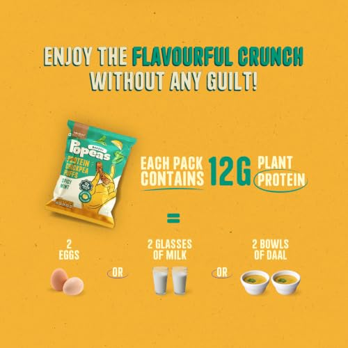 Image of Nourish Organics Spicy Mint Protein Puffs | 12g Plant Protein per Pack | Baked, Not Fried | Made with Chickpea, Brown Rice & Maize | No Maida, No Palm Oil | Gluten-Free Crunchy Snack with Pudina Masala Twist | 60g (Pack of 4)