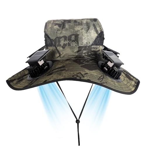 Chapeau solaire extérieur de pêche et randonnée avec ventilateur à 4 têtes
