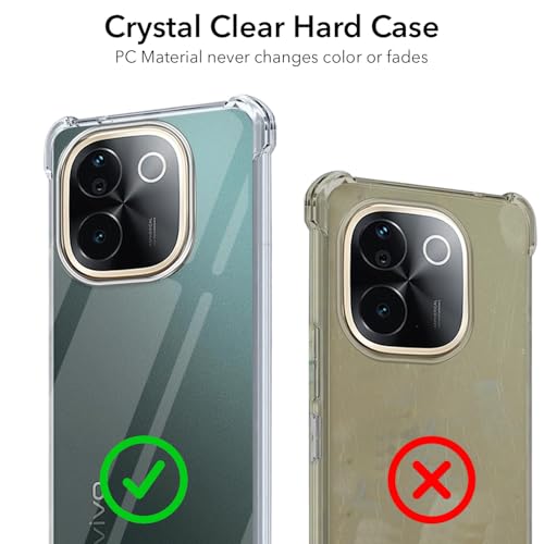 Image of Jkobi Shockproof Crystal-Clear Back Cover for Vivo T3 Pro (Anti Yellow Case | Drop & Camera Protection | Hard Polycarbonate)