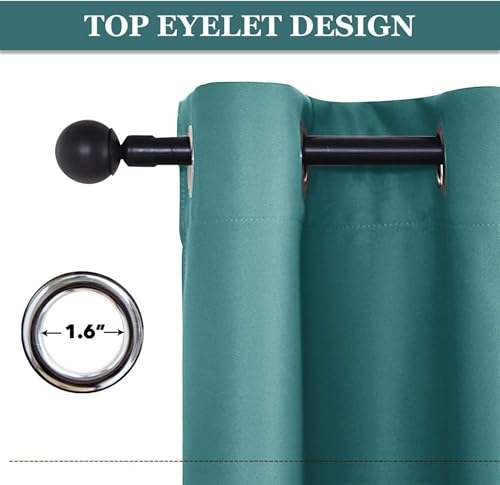 Image of Galaxy Home Decor Premium Blackout Curtain for Window 4 Feet | Thermal Insulated Modern Window Curtain with Rings for Living Room & Bedroom | Pack of 2, Sea Teal