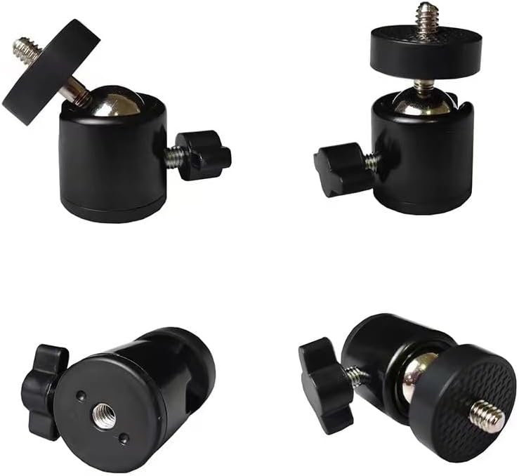 Miniatura 5 de Paquete de 3 mini cabeza esférica de 14 pulgadas con tornillo giratorio para trípode de 360 grados, adaptador de base giratoria de 360 grados,