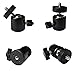 ThtRht 3 Pack Mini Ball Head 1/4'' Screw Swivel Tripod Head Mount 360 Degree Rotating Base Adapter Ballhead for Camera Tripod Dash Cam Phone Clip Photography Light Stand Boom Arm Selfie Stick