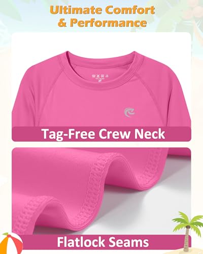 Image of Boys UPF 50+ Swim Shirt Long Sleeve, 1 or 2 Pack Rash Guard Tops